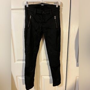 HUDSON Stark Moto Pant Super Skinny Black Coated Jeans Size 26
